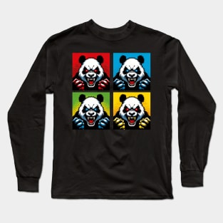 Pop Menacing Panda - Funny Panda Art Long Sleeve T-Shirt
